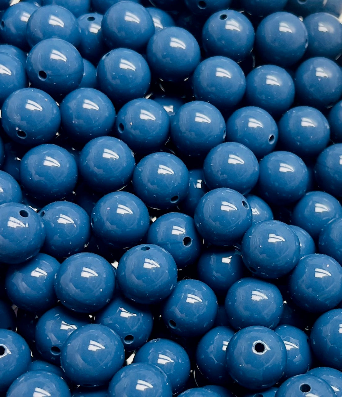 15mm Liquid Navy Round Silicone Beads