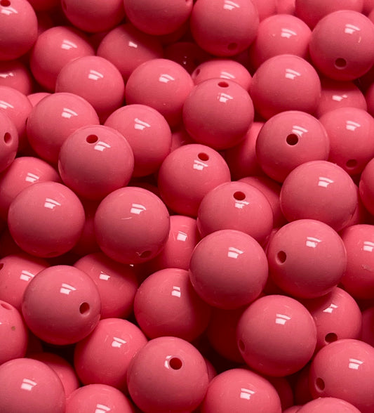 15mm Liquid Flamingo Pink Round Silicone Beads