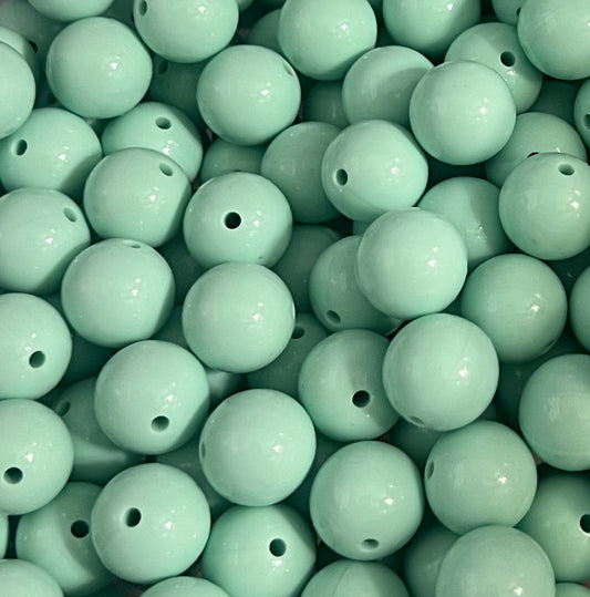 15mm Liquid Mint Round Silicone Beads