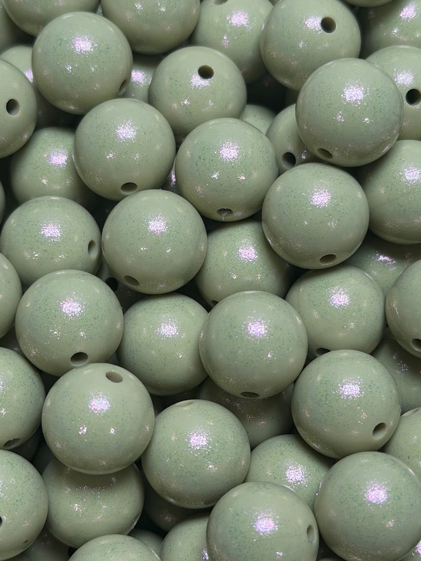15mm Opal Pistachio Round Silicone Beads
