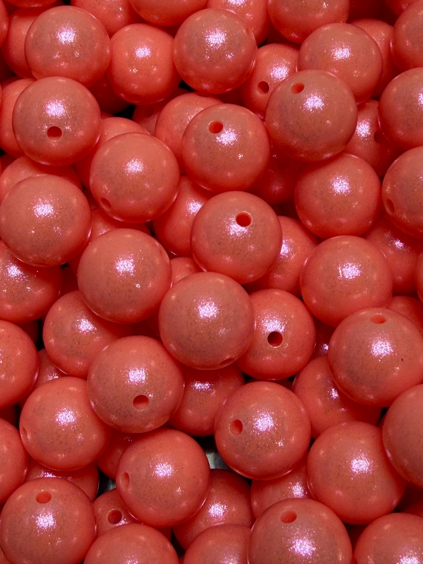 15mm Opal Salmon Round Silicone Beads
