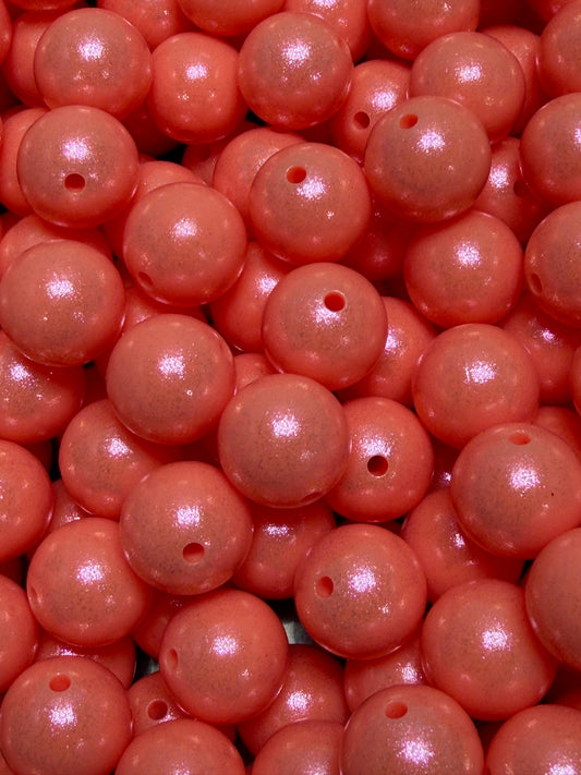 15mm Opal Salmon Round Silicone Beads