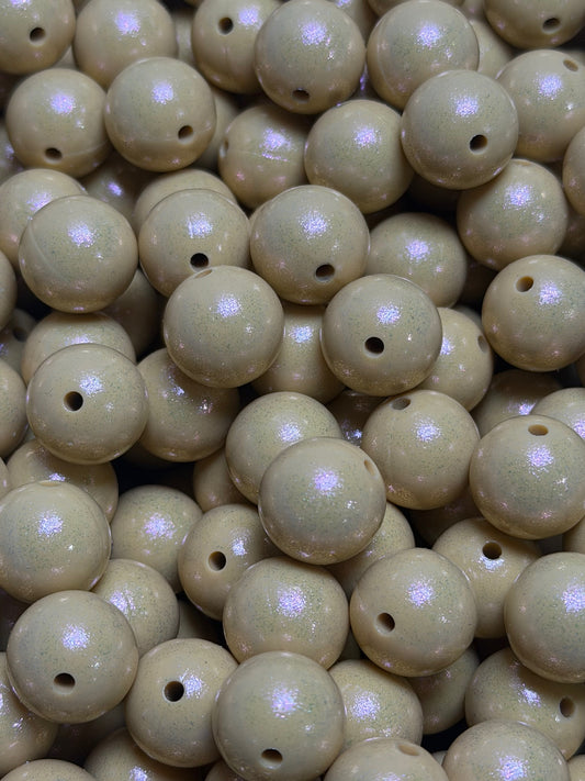 15mm Opal Oatmeal Round Silicone Beads