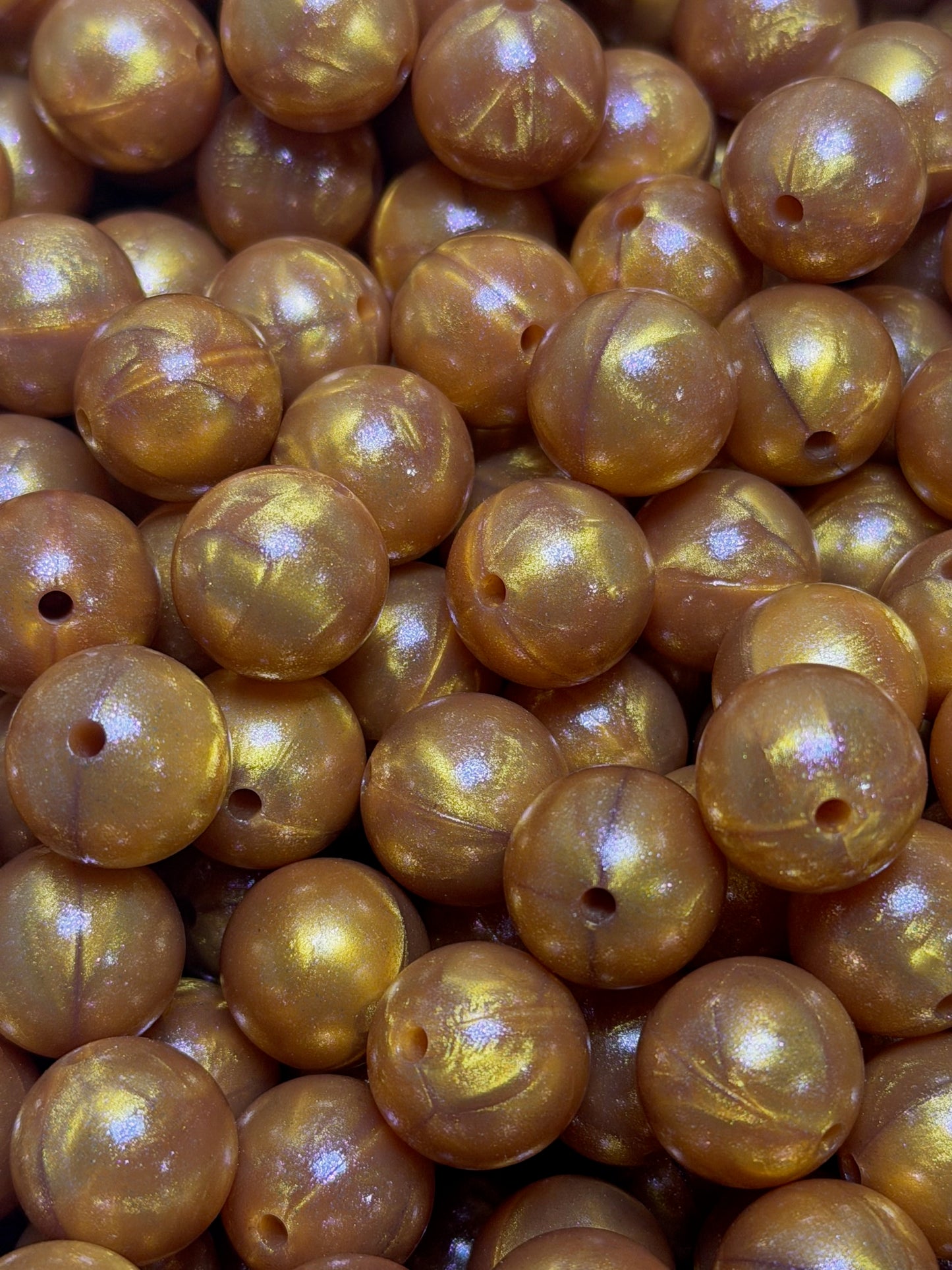 15mm Opal Honey Round Silicone Beads