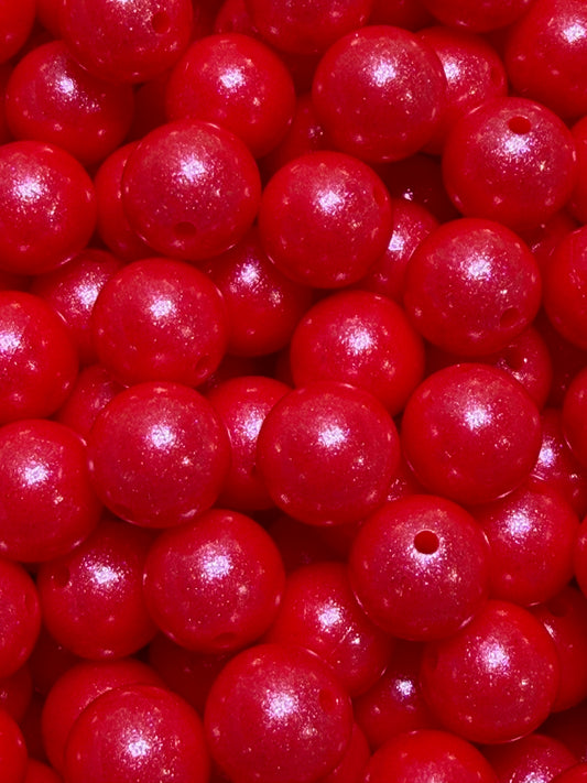 15mm Opal Strawberry Round Silicone Beads