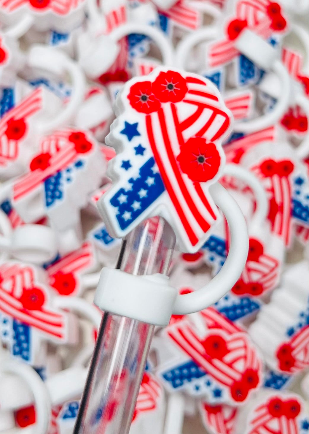 Y- Straw Topper - Discontinued American Flag Shapes, Tumbler Accessory