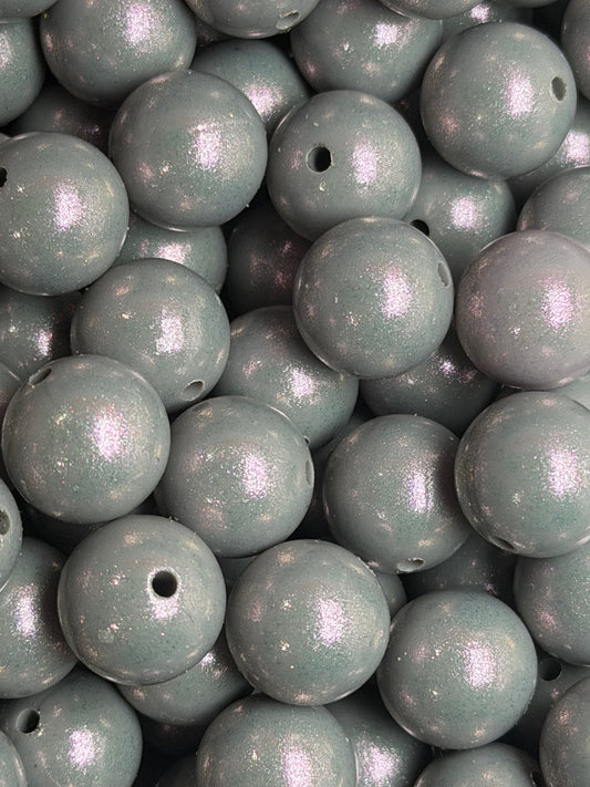15mm Opal Grey Round Silicone Beads