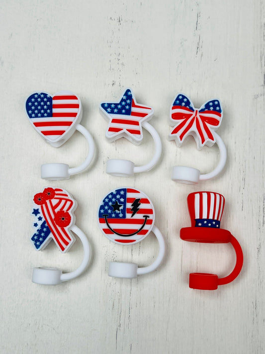 * Straw Topper - American Flag Shapes, Tumbler Accessory