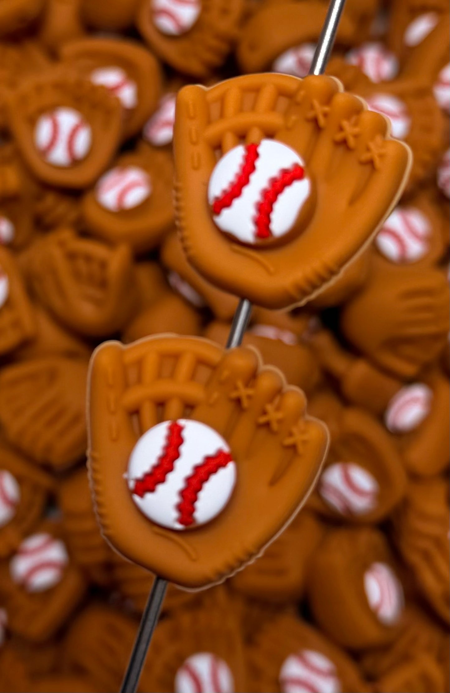 3D Baseball Glove Focal Bead, 3D Sports Focal Bead