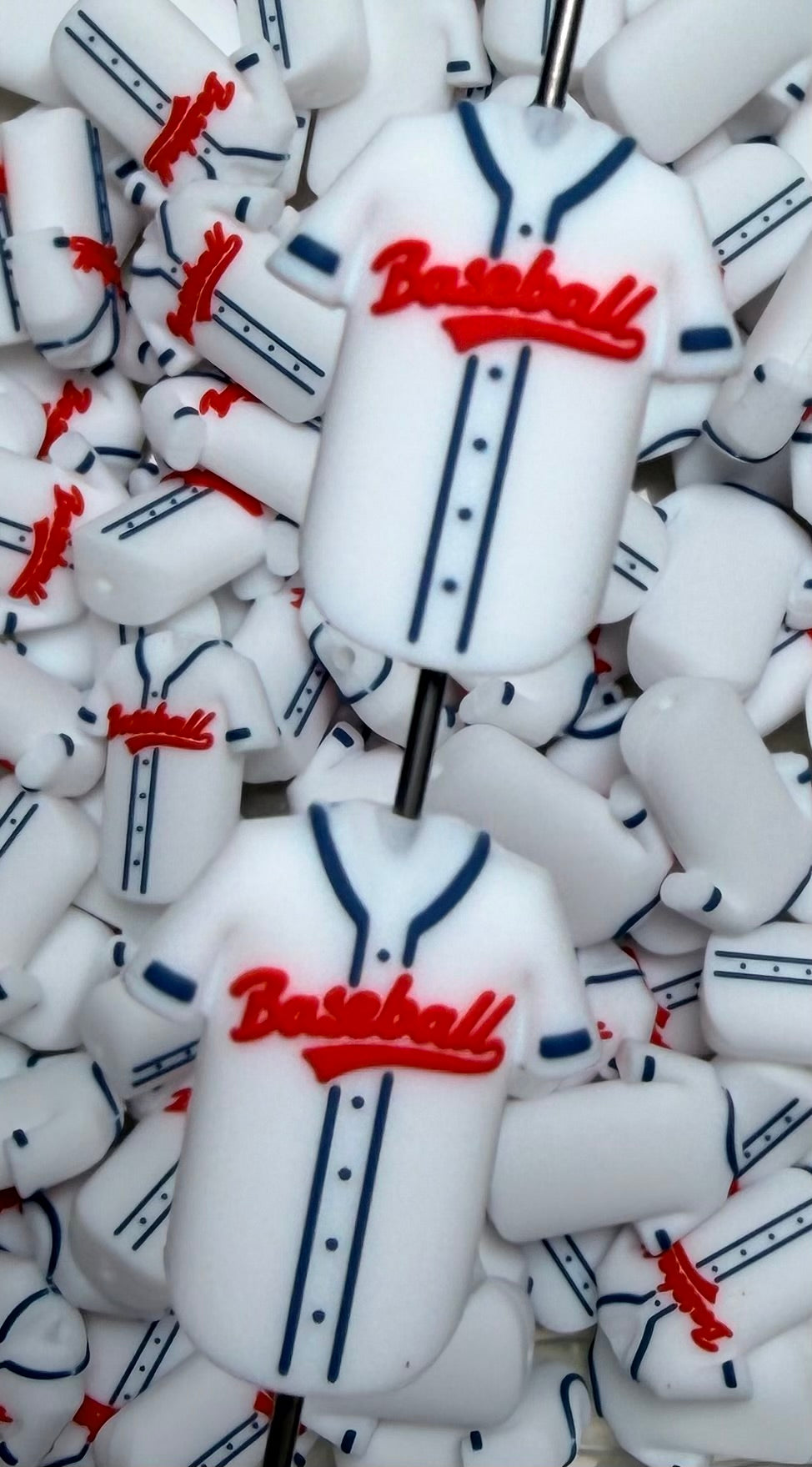 3D Baseball Jersey Focal Bead, 3D Sports Focal Bead