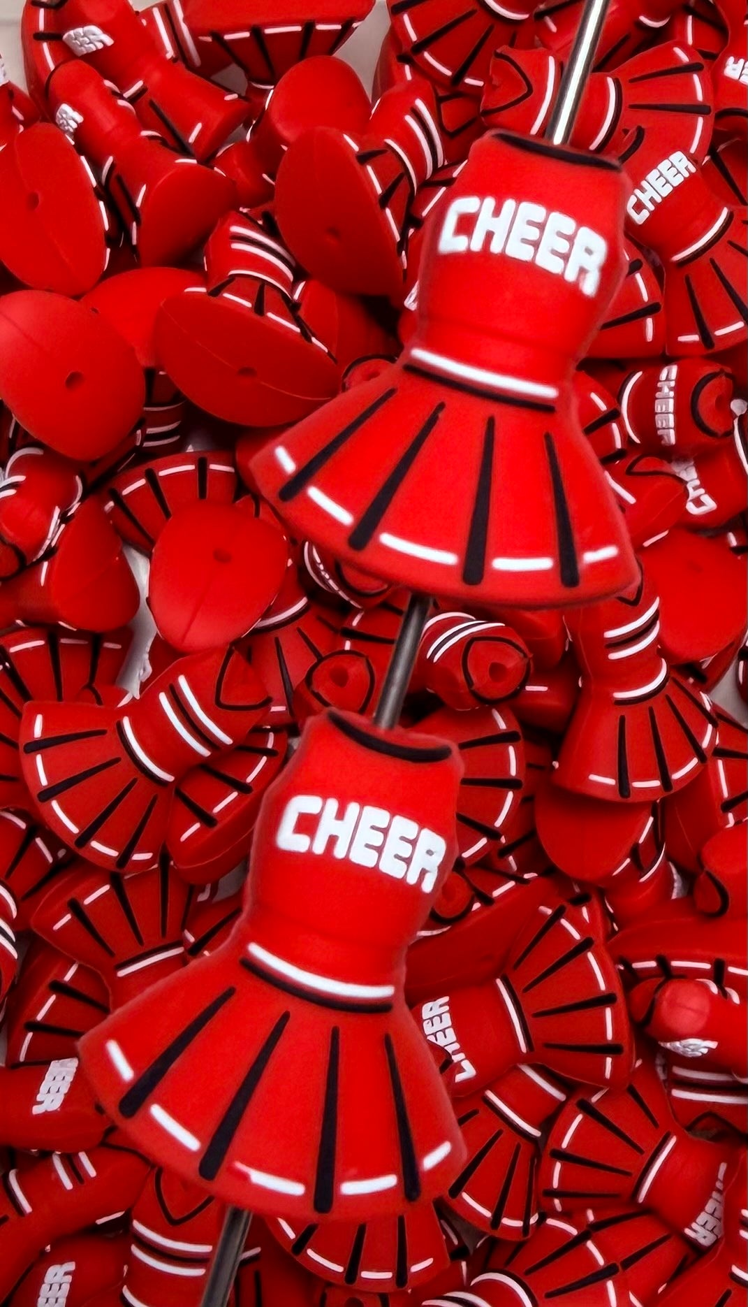 3D Cheer Uniform Focal Bead, 3D Sports Focal Bead