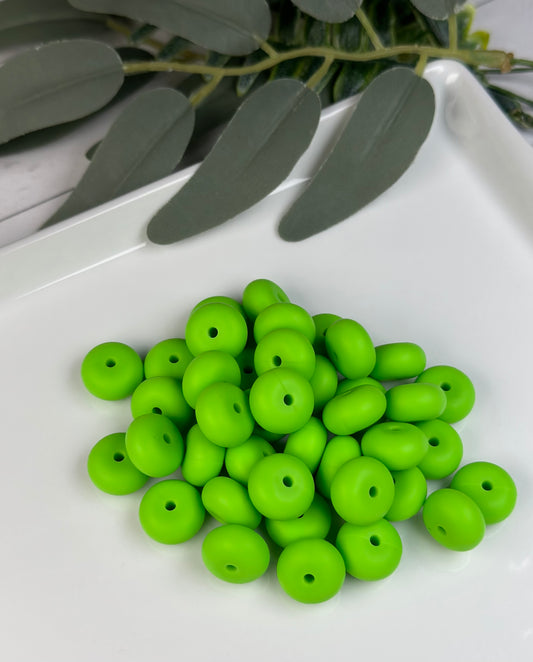 14mm ABACUS Chartreuse Silicone Beads