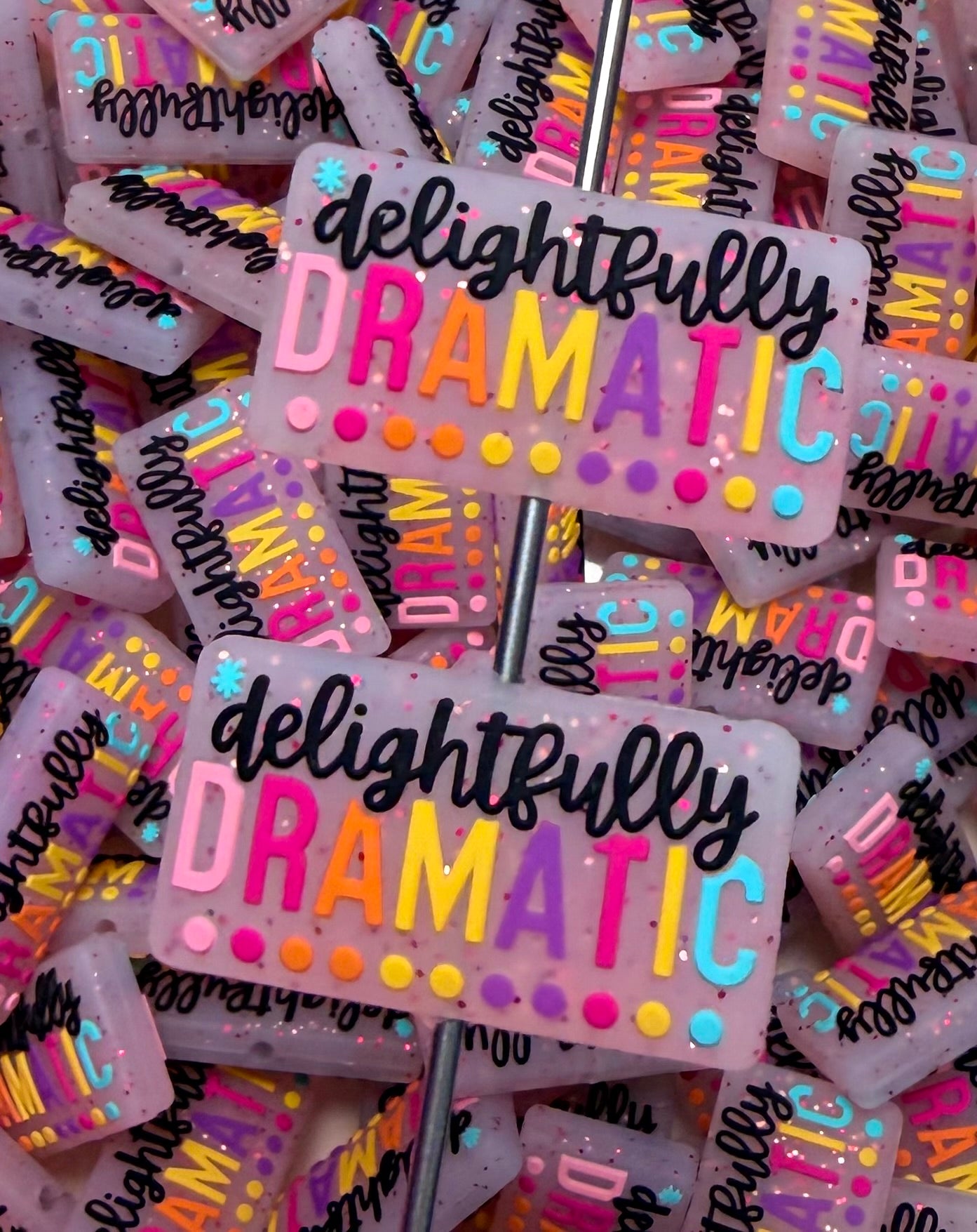 Q- Delightfully Dramatic Focal Bead, Quote Focal Beads