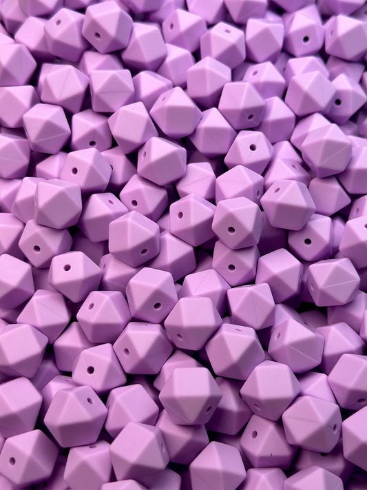 14mm Hexagon Sugarplum Silicone Beads