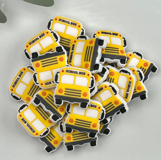 Cute School Bus Focal Bead, Bus Shape Silicone Bead