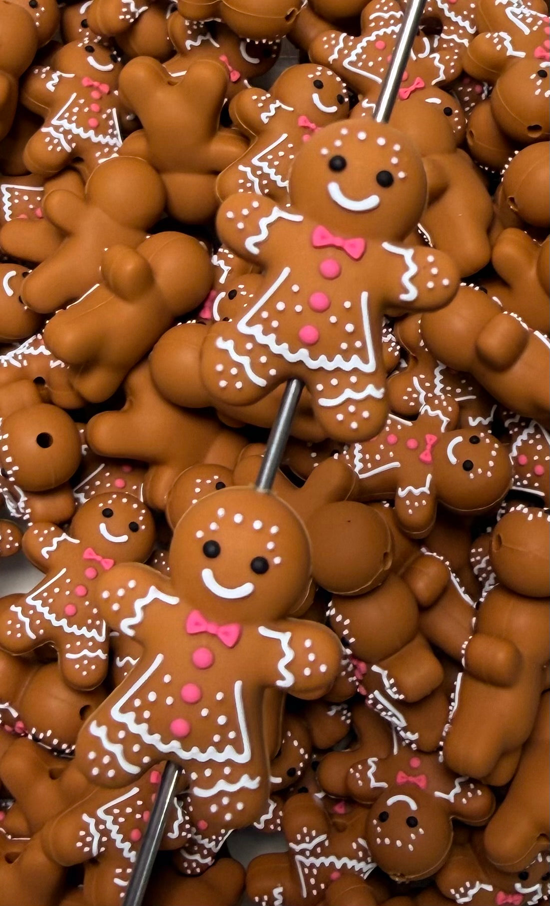 3D Gingerbread GIRL Focal Bead, 3D Christmas Focal Bead