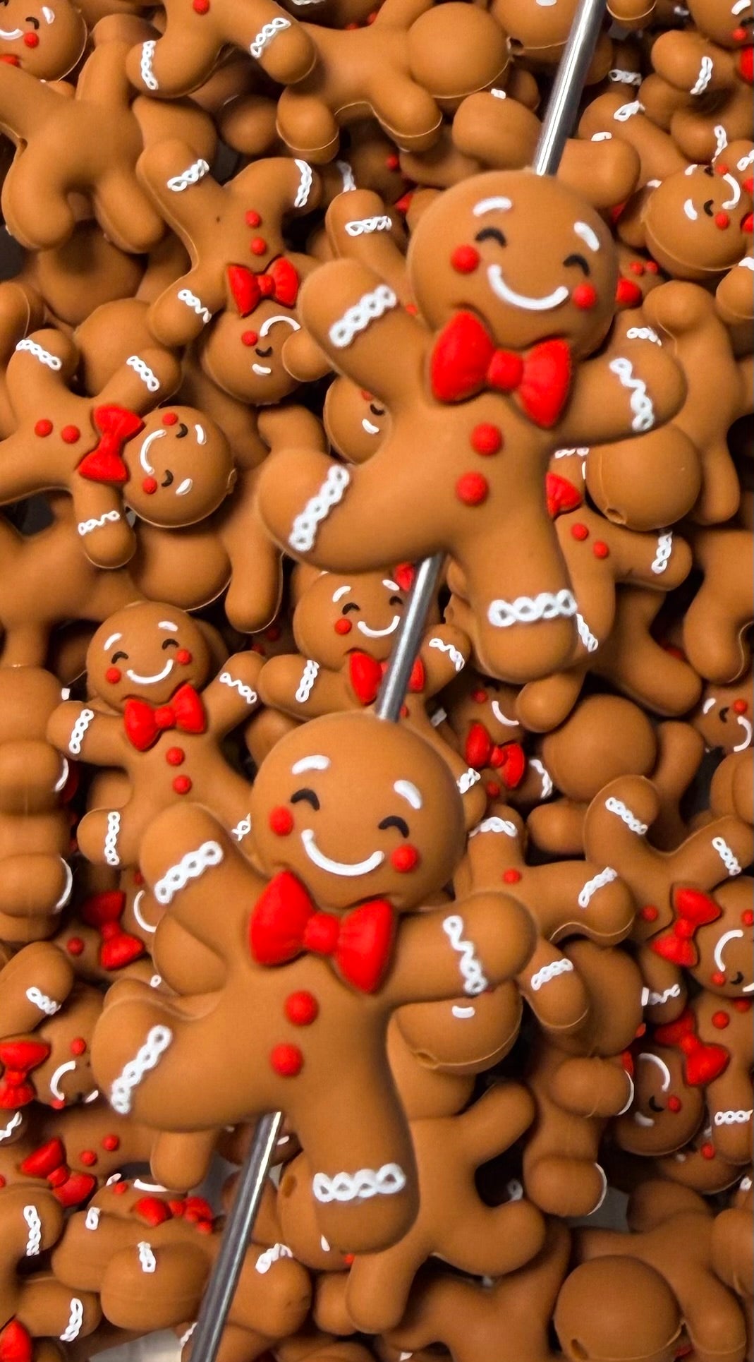 3D Gingerbread MAN Focal Bead, 3D Christmas Focal Bead