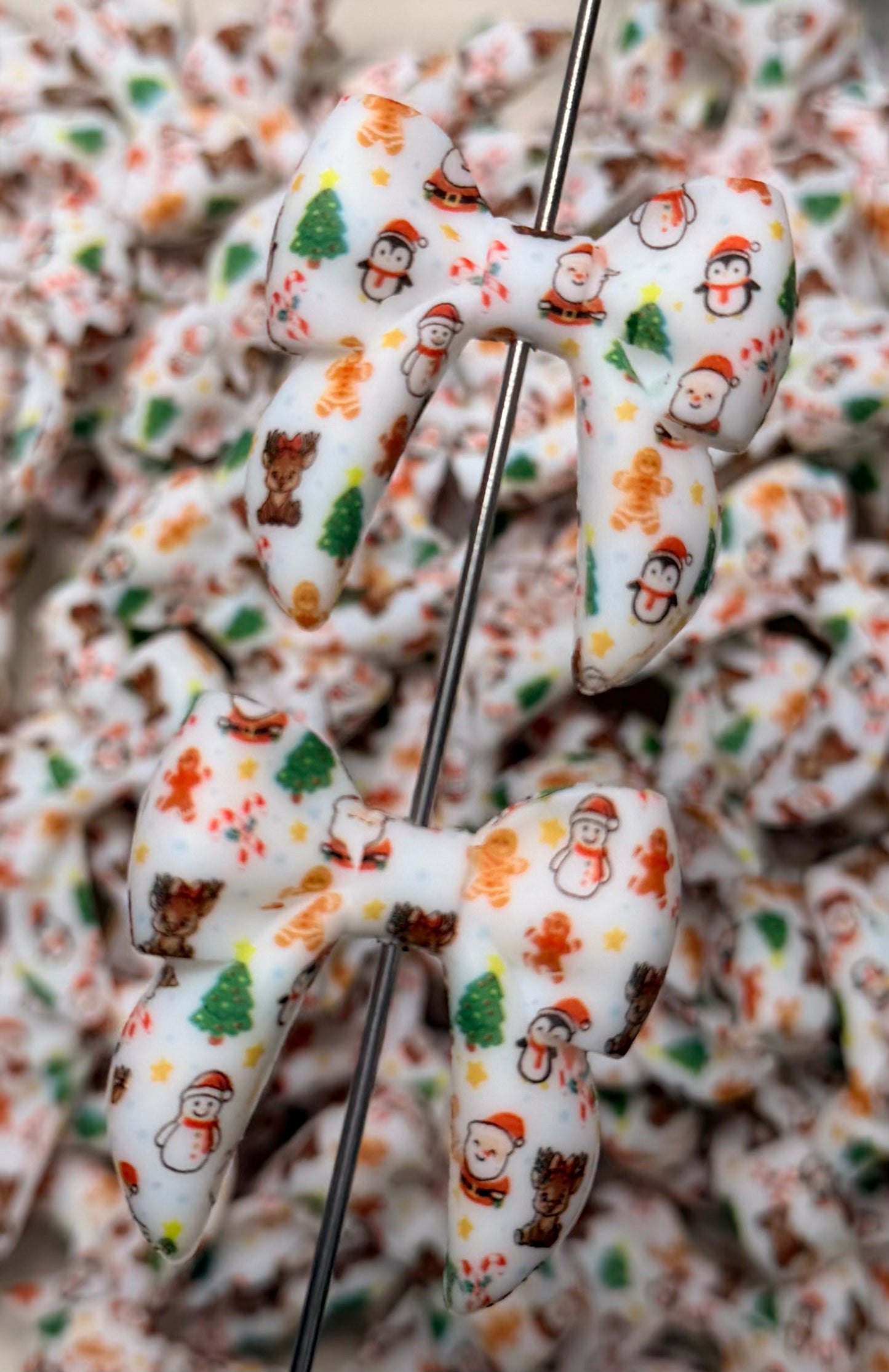 C- Christmas FRIENDS Bow Focal Bead, Christmas Focal Beads