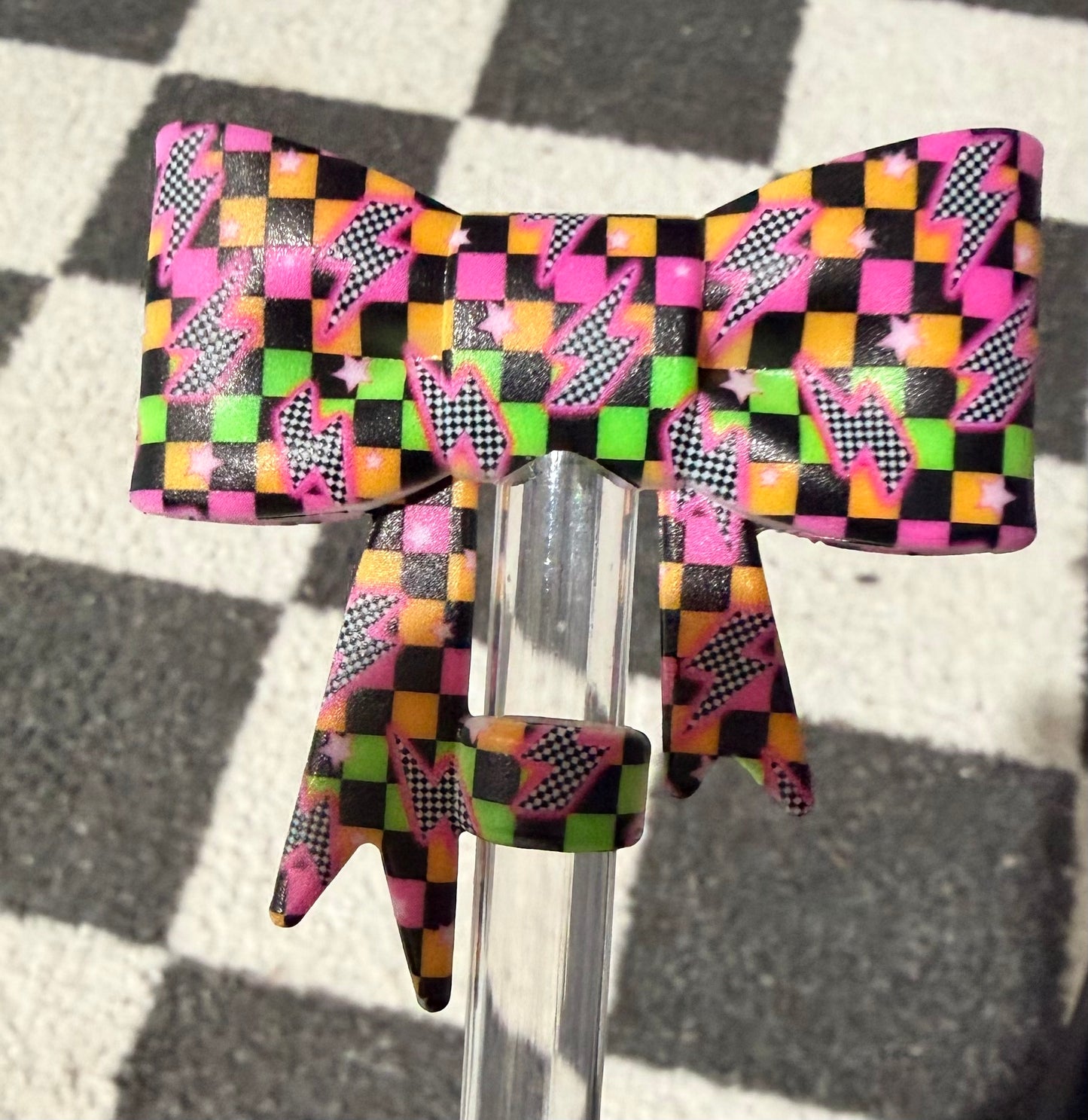 Y- Straw Topper - Lightning Bow, Tumbler Accessory