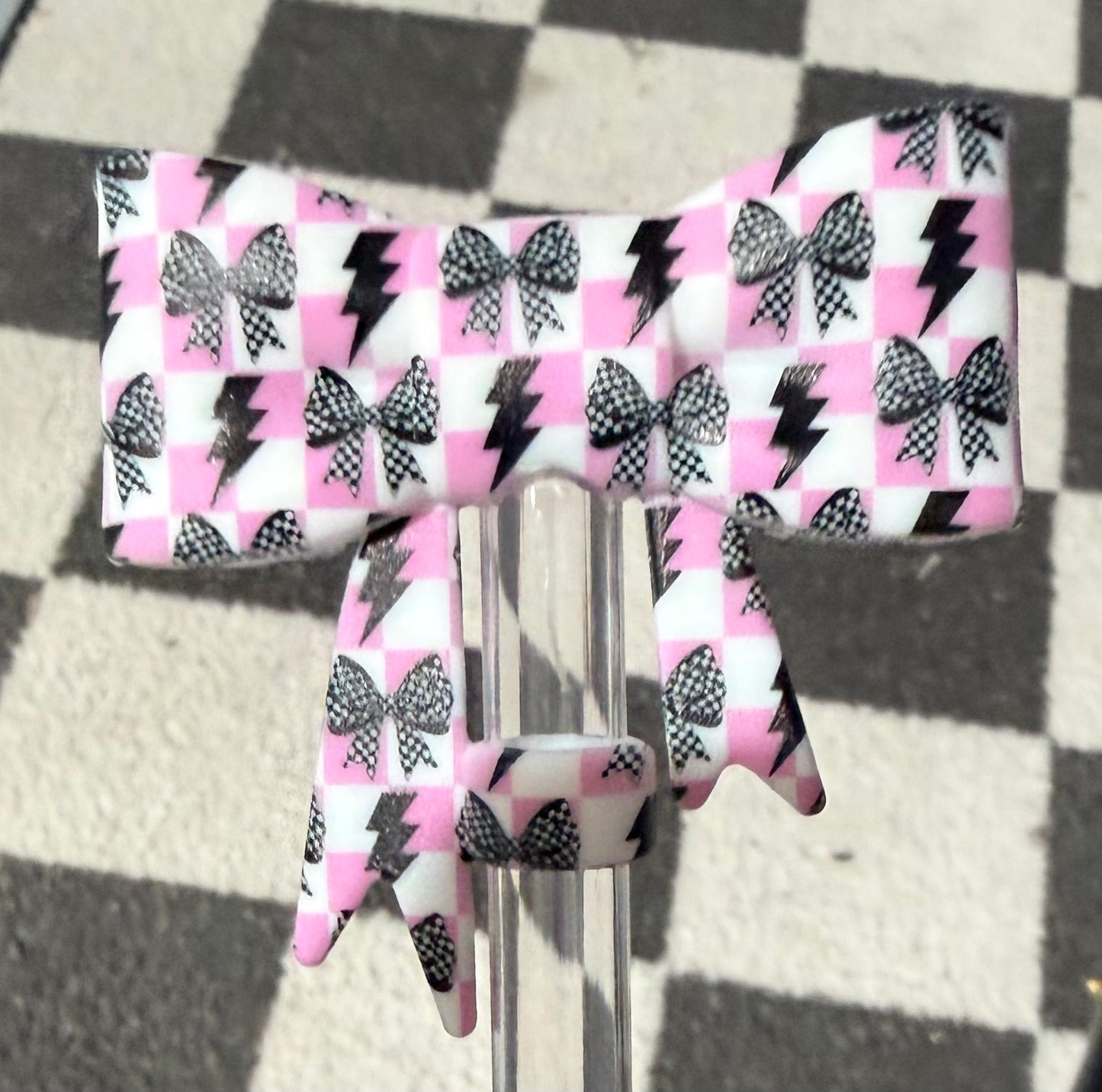 Y- Straw Topper - Lightning Bow, Tumbler Accessory
