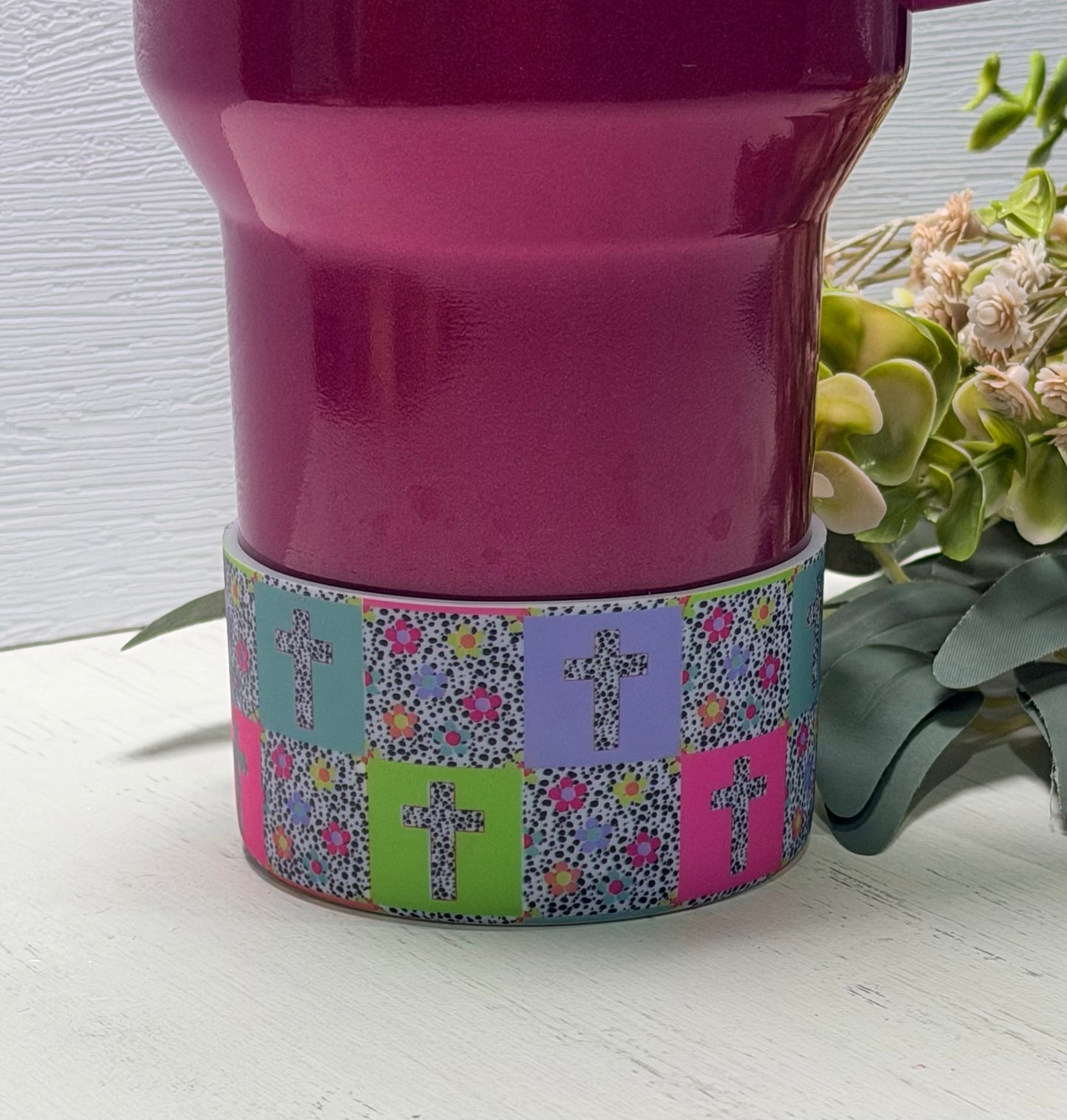 *Tumbler Faith Bloom Printed Silicone Boot