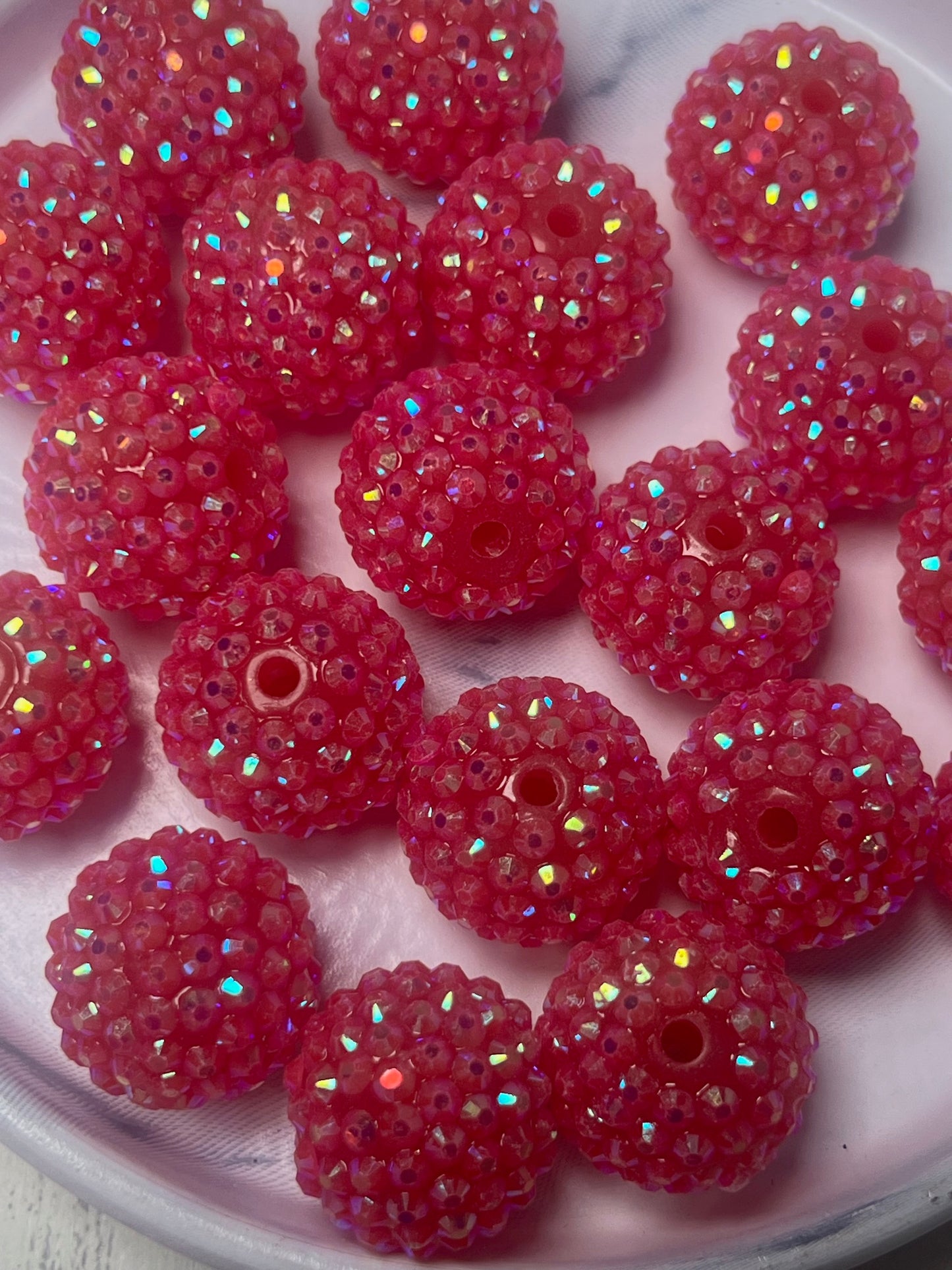 20mm Rhinestone Round Acrylic Beads