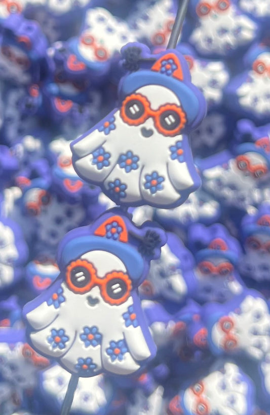 H- Miss Violet Belle Ghost Focal Silicone Bead, Ghost Silicone Bead