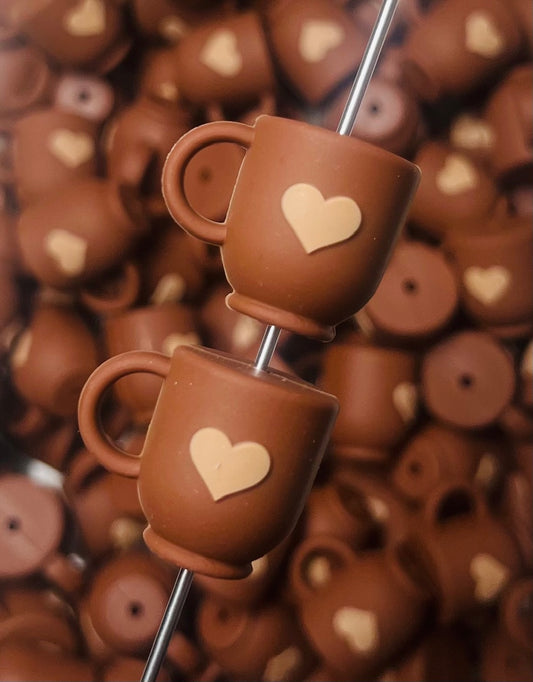 3D Coffee Cup Focal Bead, **NOT FOR TEETHING** 3D Drink Focal Bead