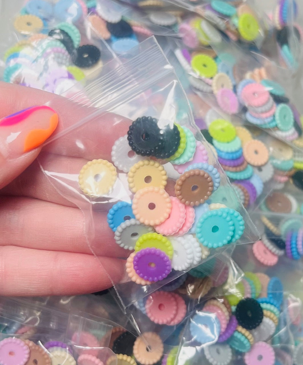 10mm Silicone Pearl Spacers - Pack of 25 Random Colors
