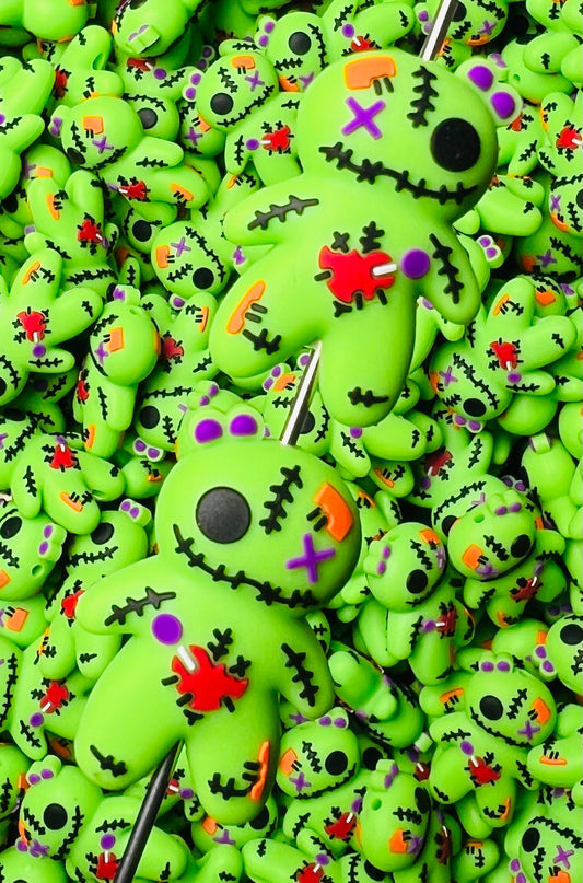 3D Voodoo EXCLUSIVE Silicone Focal Bead,**NOT FOR TEETHING** Halloween Shape Silicone Bead