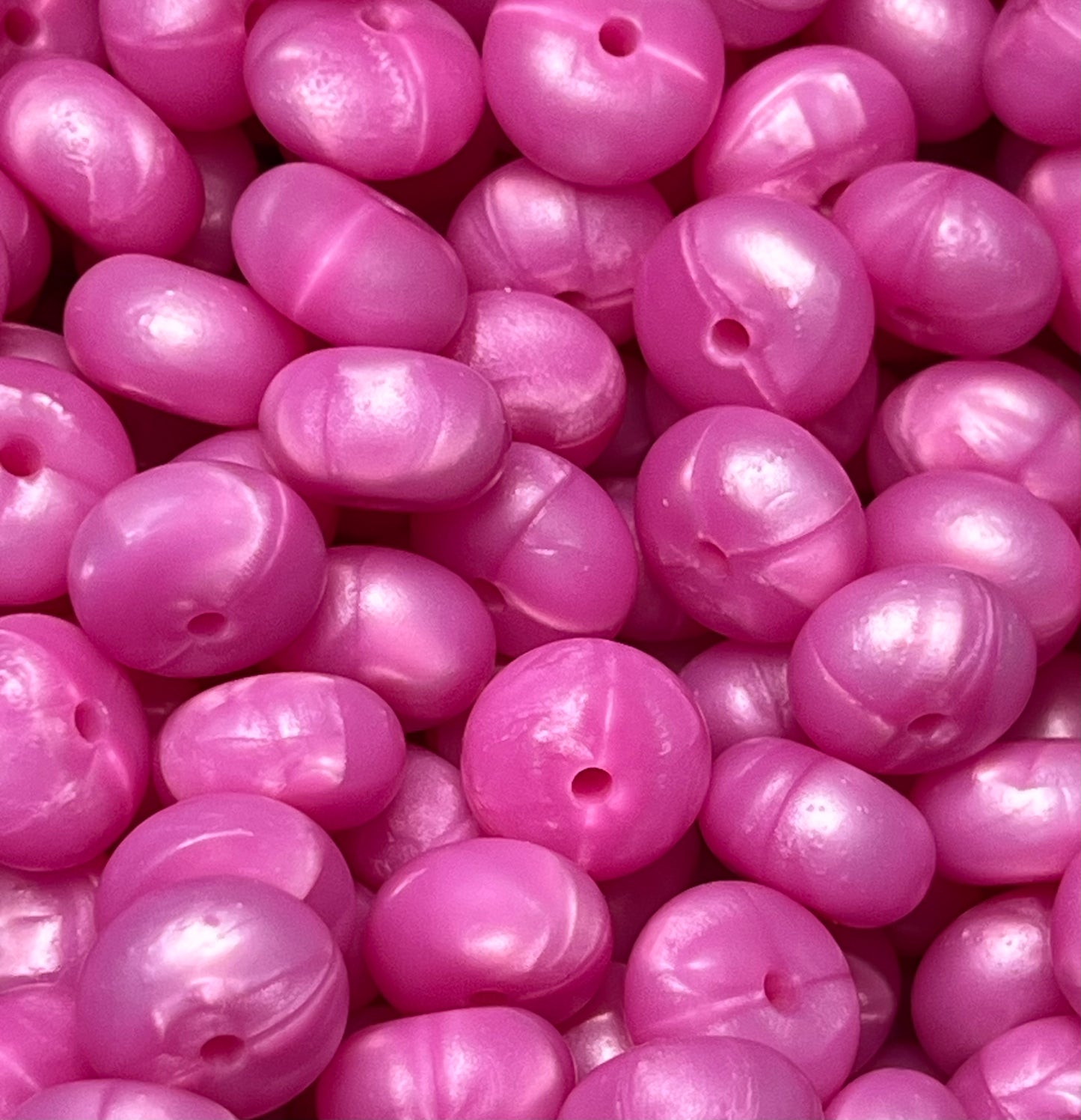 14mm ABACUS Solid Pearl Fuchsia Silicone Beads