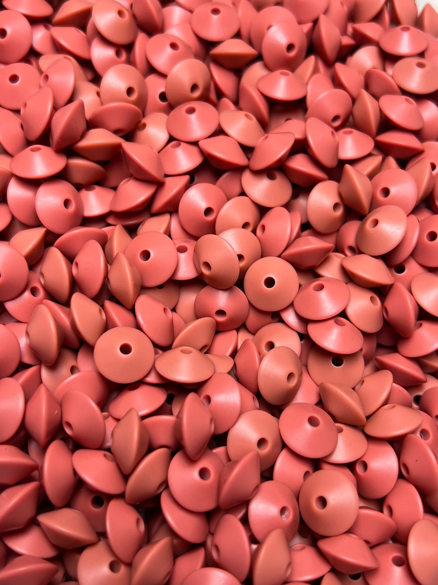 12mm Lentil Solid Pottery Silicone Beads