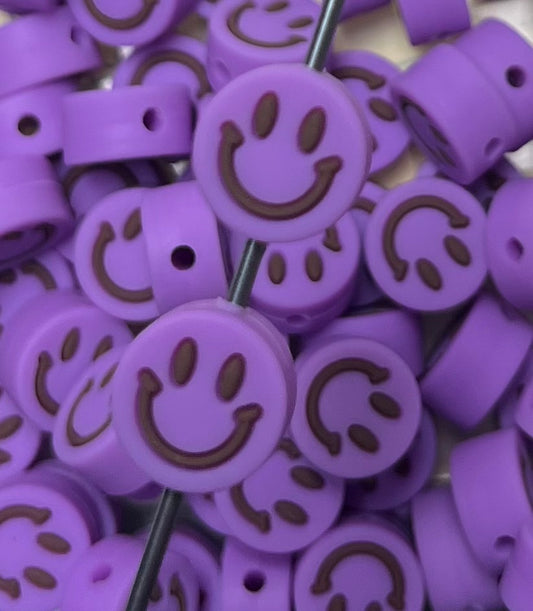Tiny Happy Face Silicone Focal Bead