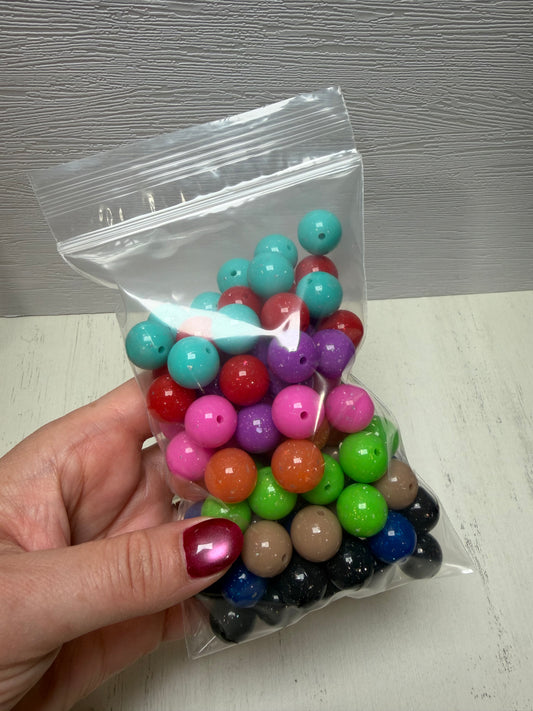 *Bead Mix# 289- Cosmic Glitter 15mm Round Silicone Bead Mix Bag