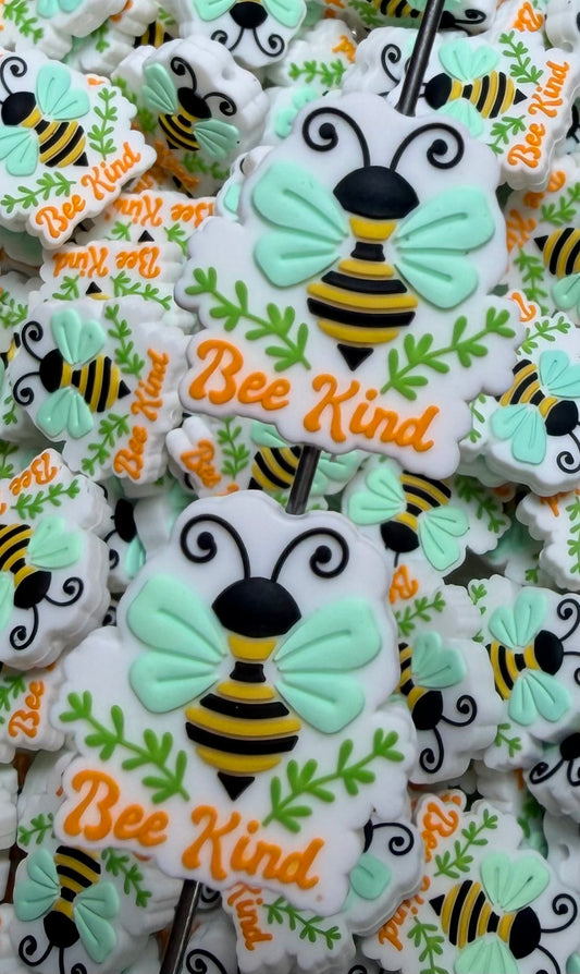 Q- Bee Kind Focal Bead, Quote Focal Bead