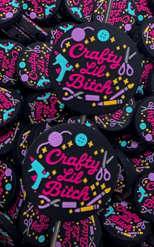 Q- Crafty Lil B!tc# Focal Bead, Quote Focal Bead