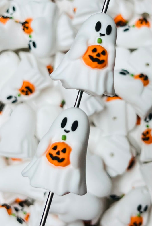 3D Halloween Ghost Focal Bead, Halloween Silicone Focal Bead
