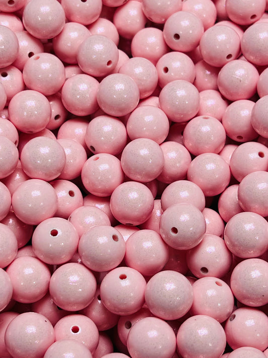 15mm Opal Pink Lemonade Round Silicone Beads