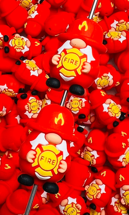 3D Fireman Focal Bead, 3D First Responder Focal Bead