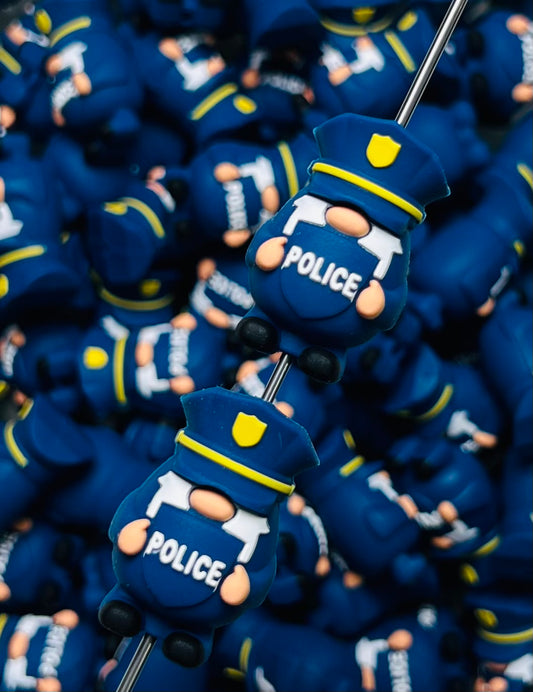 3D Policeman Focal Bead, 3D First Responder Focal Bead