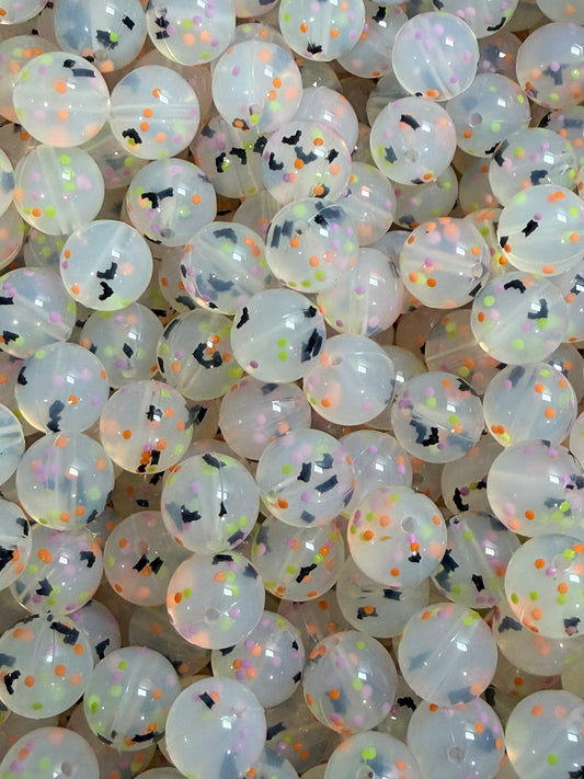 15mm Confetti BATS EXCLUSIVE Round Silicone Beads