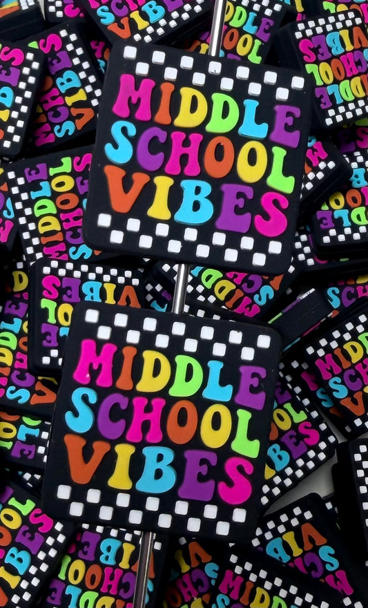 S- Middle School Vibes EXCLUSIVE Silicone Focal Bead, Teacher Silicone Bead