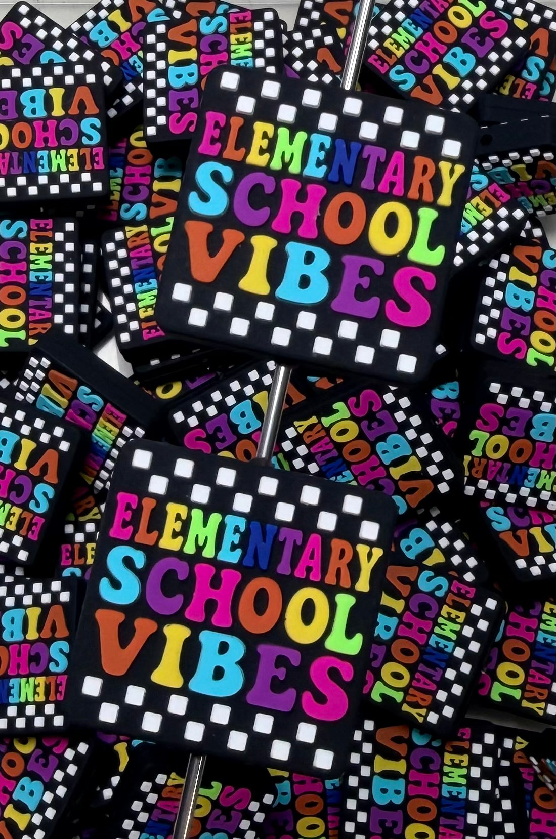 S- Elementary School Vibes EXCLUSIVE Silicone Focal Bead, Teacher Silicone Bead