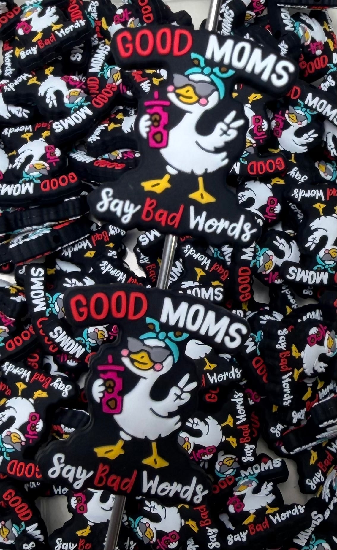 Q- Good Moms Say Bad Words Focal Bead, Quote Focal Beads