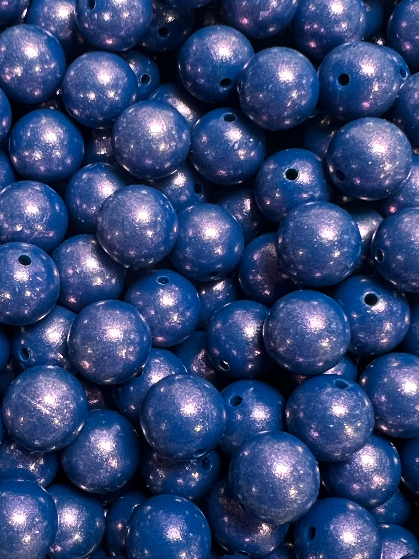15mm Opal Sapphire Round Silicone Beads
