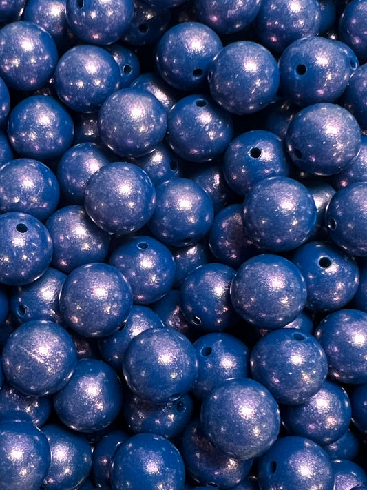 15mm Opal Sapphire Round Silicone Beads