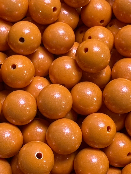 15mm Opal Pumpkin Round Silicone Beads