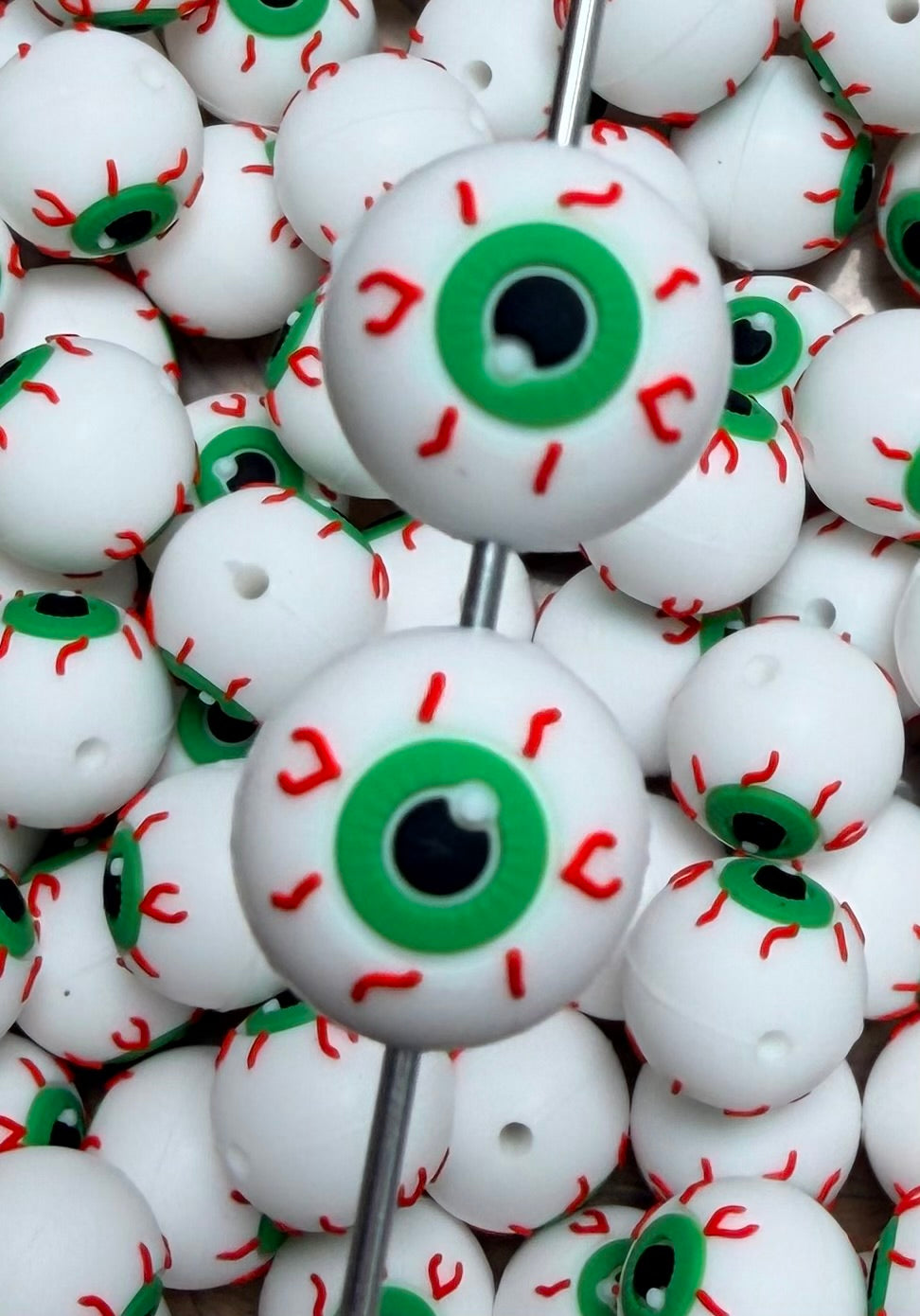 3D Eyeball Focal Bead, Halloween Silicone Focal Bead