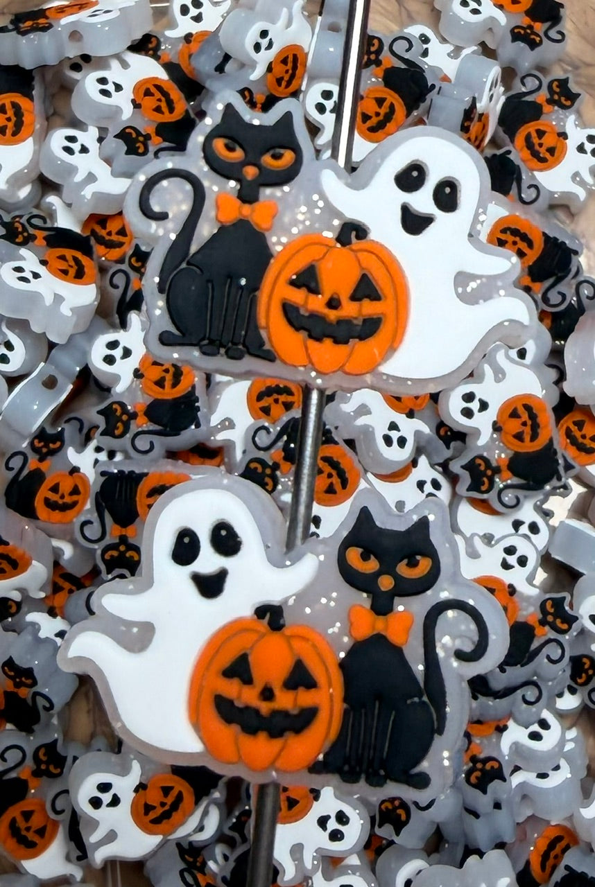 H- Halloween Friends Silicone Focal Bead, Halloween Focal Bead