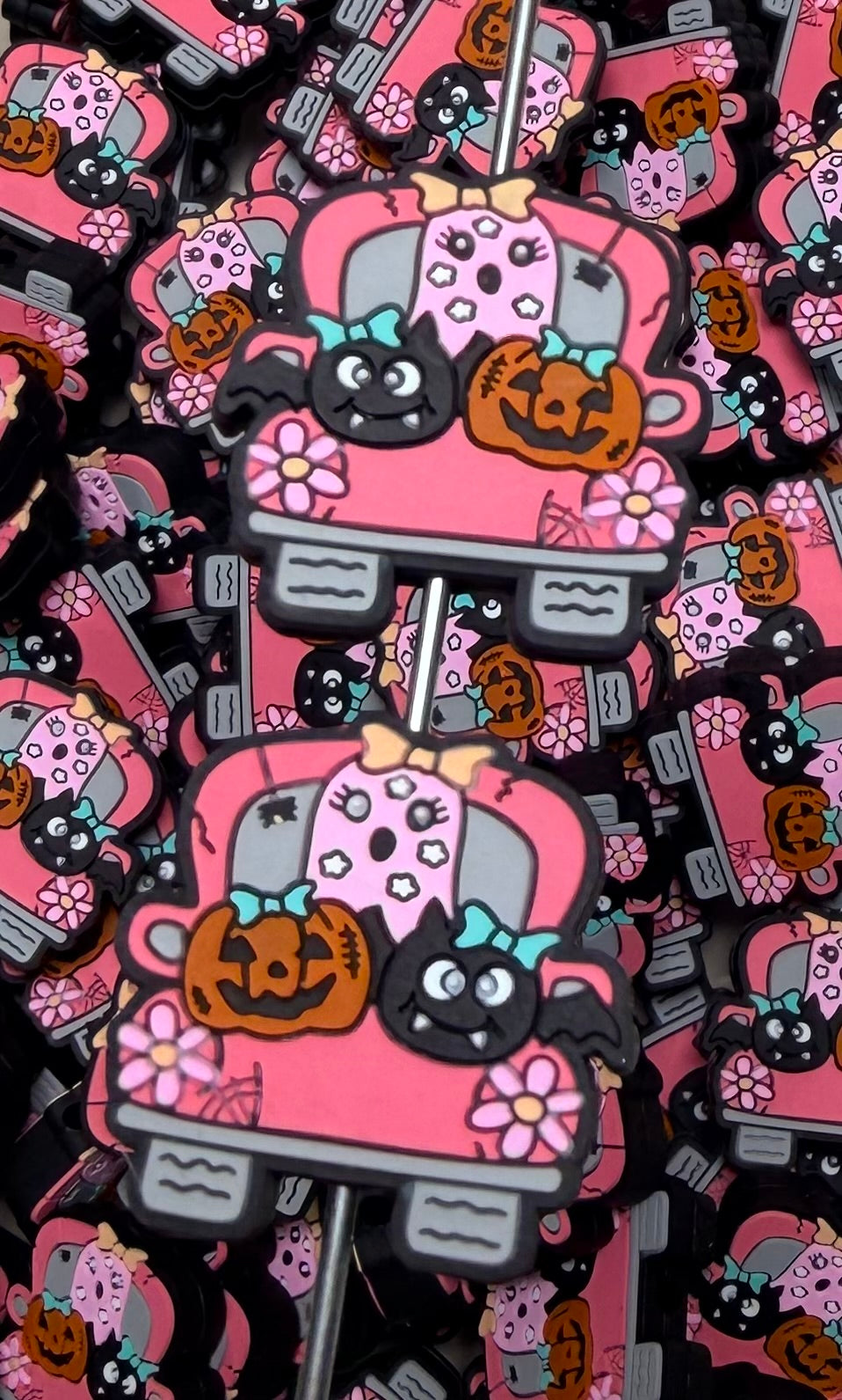 H- Spooky Sweet Ride Silicone Focal Bead, Halloween Focal Bead